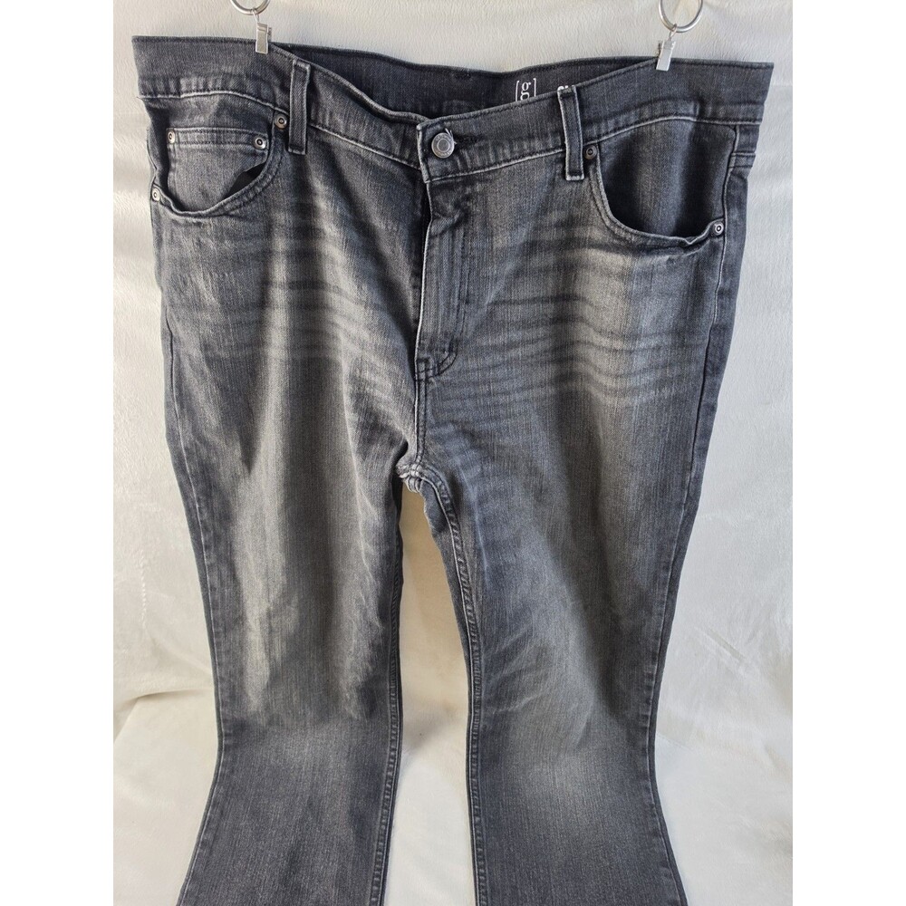 George Men's Slim Straight Jeans 38x32 Gray Faded Wash